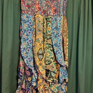 Colorful boho midi skirt